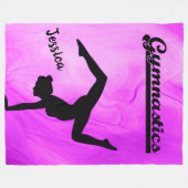 女体操パープルスワールパーソナライズされた フリースブランケット (正面(横))