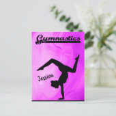 女体操パープルスワールパーソナライズされた ポストカード (スタンド正面)
