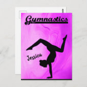 女体操パープルスワールパーソナライズされた ポストカード (正面/裏面)