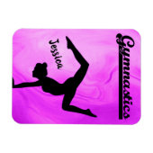 女体操パープルスワールパーソナライズされた マグネット (横)