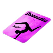 女体操パープルスワールパーソナライズされた マグネット (左側)