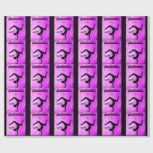 女体操パープルスワールパーソナライズされた ラッピングペーパー (フラット)