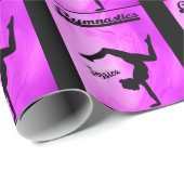 女体操パープルスワールパーソナライズされた ラッピングペーパー (ロールコーナー)