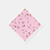 女体操ピンクの誕生日パーティー スタンダードカクテルナプキン (角)
