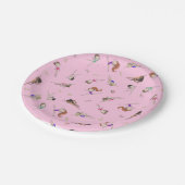 女体操ピンクの誕生日パーティー ペーパープレート (アングル)
