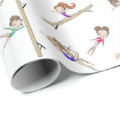 女体操ピンク紫レインボーパターンラップ ラッピングペーパー (ロールコーナー)