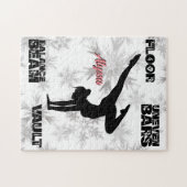 女体操フロア、バー、梁、ヴォールト冬 ジグソーパズル (横)