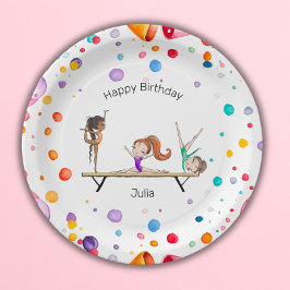 女体操レインボーバルーン誕生日パーティー ペーパープレート