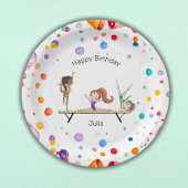 女体操レインボーバルーン誕生日パーティー ペーパープレート