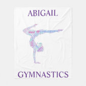 女体操ワードアート/ワードクラウド フリースブランケット (正面)