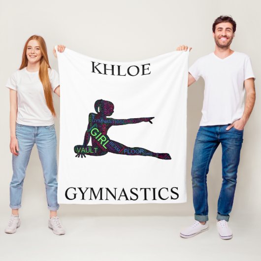 女体操ワードアート/ワードクラウド フリースブランケット (インサイチュ)