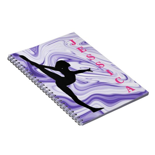 女体操紫色の渦巻き旋回フォトノートブック ノートブック (右側)