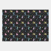 女体操、星のある女性体操選手 ラッピングペーパーシート (正面3)