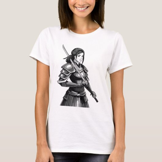 女侍・女性サムライ Tシャツ (正面)