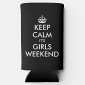 女保の子の週末を落ち着けおもしろい スリム缶クーラー (裏面)