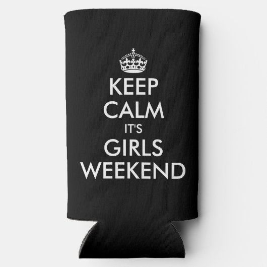 女保の子の週末を落ち着けおもしろい スリム缶クーラー (裏面)