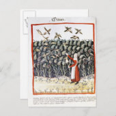 女保護のミレー ポストカード (正面/裏面)