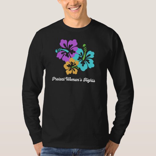 女保護性フェミニズムHibiscus Flower Pr Tシャツ (正面)