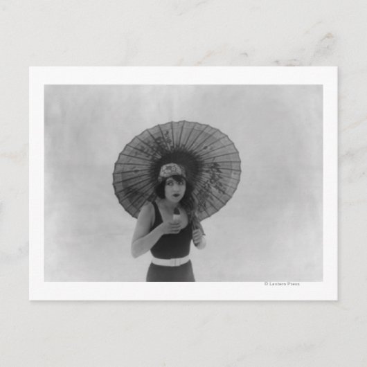 女優ベティ食べコンプソンのアイスクリーム ポストカード (正面)