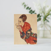 女優マーガボアナーのエゴン・シエレポートレート ポストカード (スタンド正面)