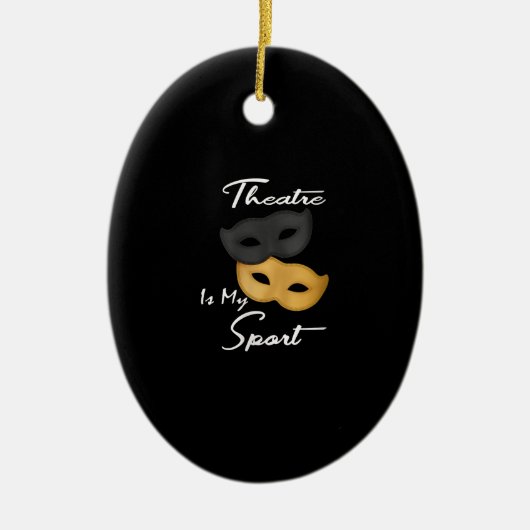 女優女優おもしろい劇場仮面ギフト セラミックオーナメント (正面)