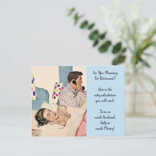 女児おもしろい退職計画の夫の2倍 ポストカード (スタンド正面)