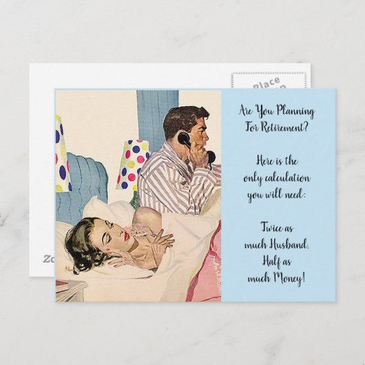 女児おもしろい退職計画の夫の2倍 ポストカード (正面/裏面)