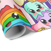 女児かわいい継ぎ目のないパターン ラッピングペーパー (ロールコーナー)