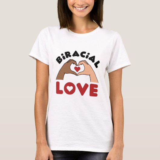 女児の恋ミックスレース夫婦 Tシャツ (正面)