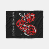 女児ハート病認識度月 フリースブランケット (正面(横))