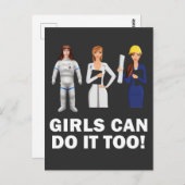 女児無力平等強い女権 ポストカード (正面/裏面)