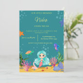 女児用マーメイド誕生日パーティーテーマ 案内状 (スタンド正面)