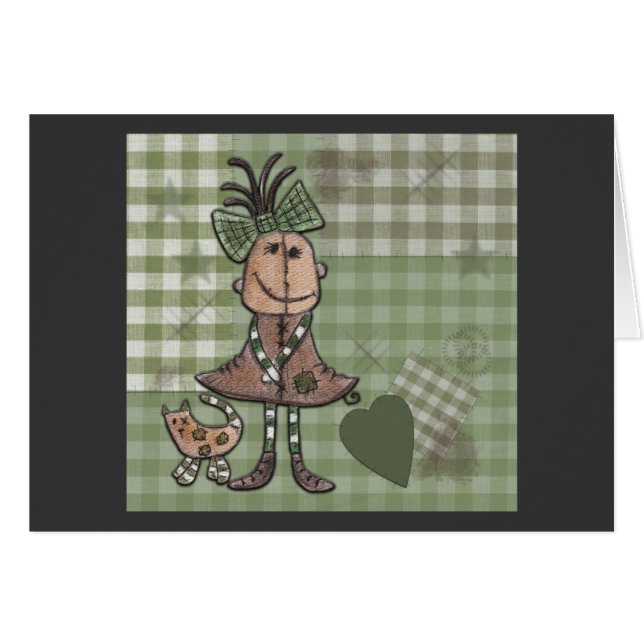 女初期のの子と猫 (正面横)