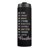 女前向き性ブラックのパーソナライズされた肯定 タンブラー (正面)