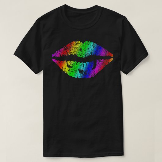 女動揺して性レトロ唇メンズカジュアルスタイル Tシャツ (デザイン正面)