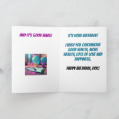 女医が医者おもしろい誕生日 カード (内部)