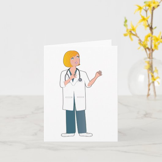 女医 カード (黄色い花)