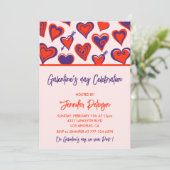 「女友達とのお祝い 招待状 ピンクと赤のバレンタインモダン」 (スタンド正面)