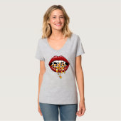女吸血鬼キャンディ食べ Tシャツ (正面フル)