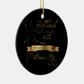 女国際的の日のエレガント金ゴールドカスタマイズ セラミックオーナメント (右)