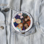 女国際的の日の祝統一 缶バッジ (インサイチュ)