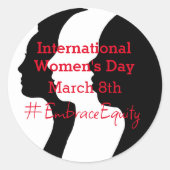 女国際的の日は3月8日 ラウンドシール (正面)