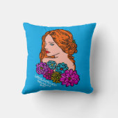 女国際的の日オーバーンヘアレかわいらしディ クッション (裏面)