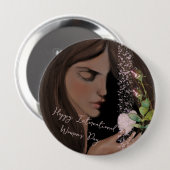 女国際的の日ハートボタン 缶バッジ (正面&裏面)