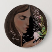 女国際的の日ハートボタン 缶バッジ (正面)