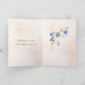 女国際的の日ブルーベルの花 カード (内部)