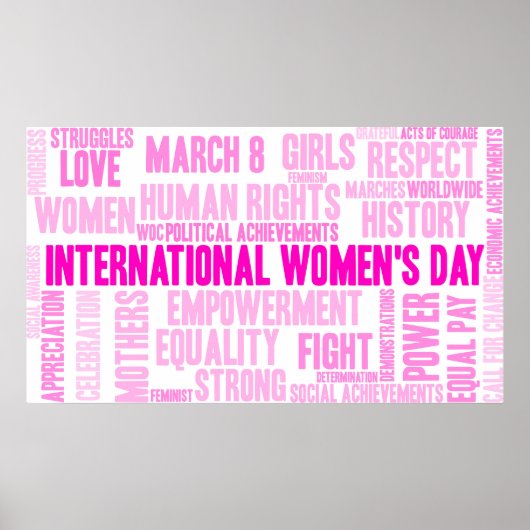 女国際的の日ワードクラウド ポスター (正面)