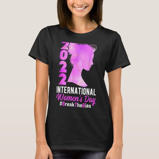 女国際的の日2022バイアス8マを破る Tシャツ (正面)