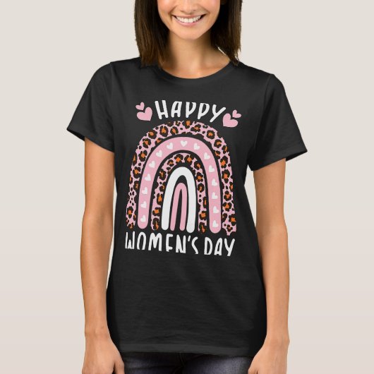 女国際的の日2023女の日ヒョウ Tシャツ (正面)