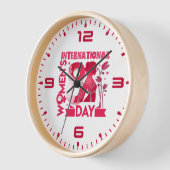 女国際的の日2023女の日8月 壁時計 (傾斜)